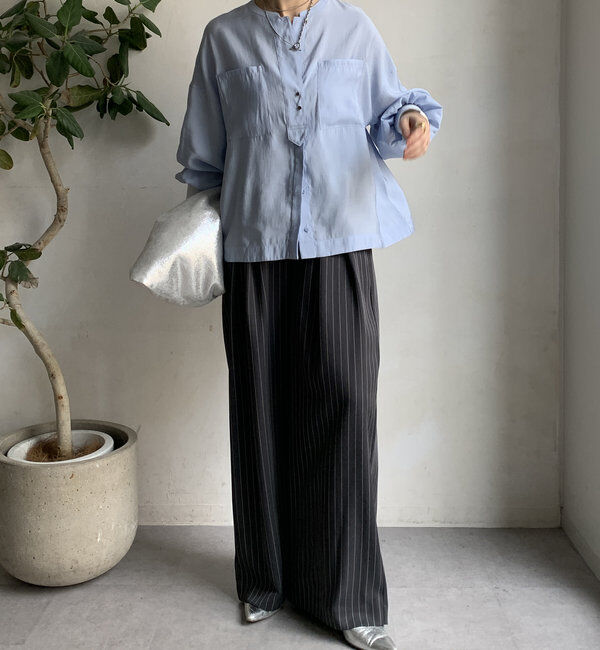  「【新色追加】リブブルゾン風シャツ」|シャツ・ブラウス|