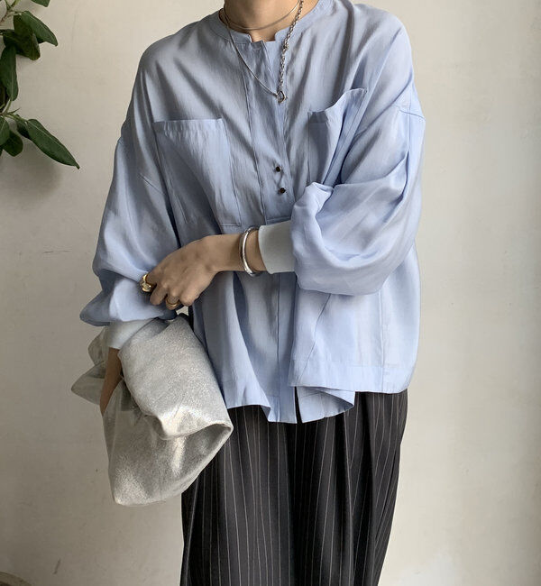  「【新色追加】リブブルゾン風シャツ」|シャツ・ブラウス|