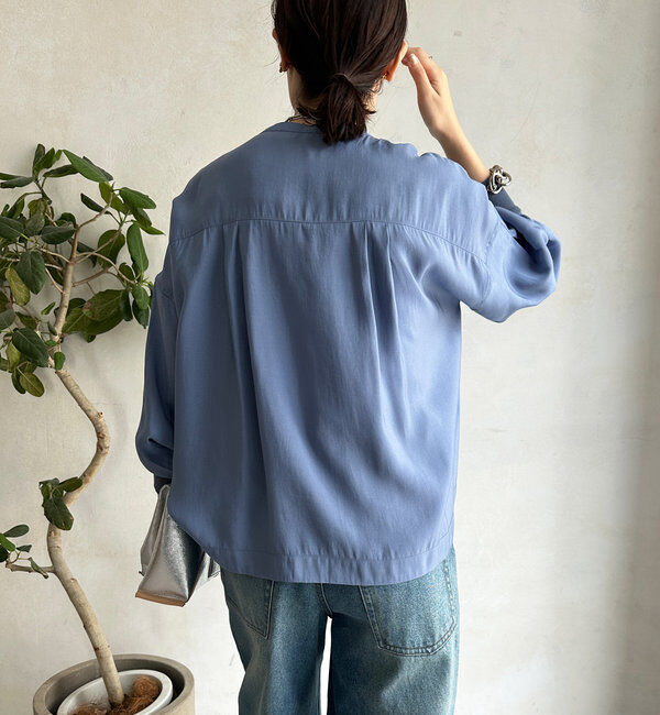  「【新色追加】リブブルゾン風シャツ」|シャツ・ブラウス|