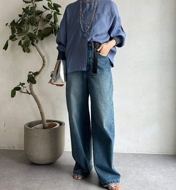  「【新色追加】リブブルゾン風シャツ」|シャツ・ブラウス|