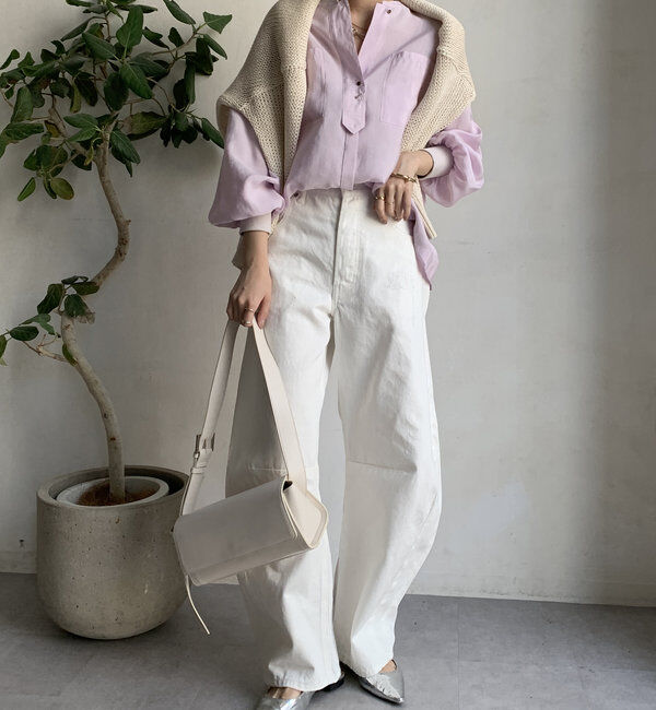  「【新色追加】リブブルゾン風シャツ」|シャツ・ブラウス|