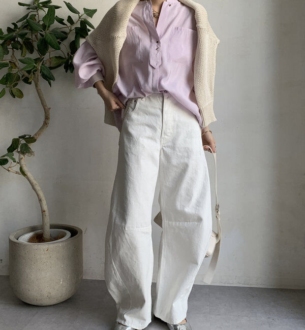  「【新色追加】リブブルゾン風シャツ」|シャツ・ブラウス|