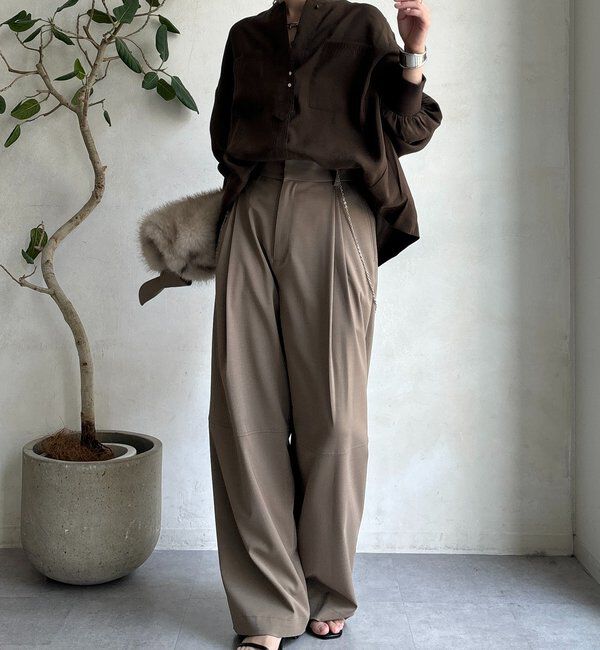  「【新色追加】リブブルゾン風シャツ」|シャツ・ブラウス|