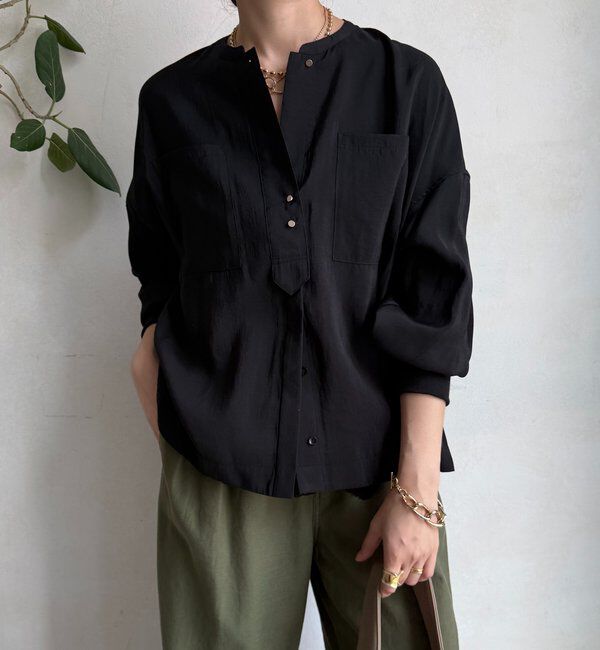  「【新色追加】リブブルゾン風シャツ」|シャツ・ブラウス|