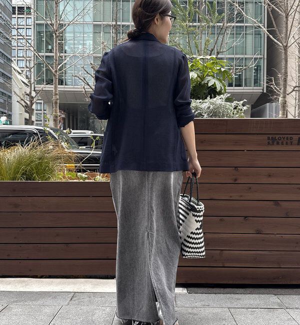  「裾フリンジデニムジャンスカ」|ワンピース|