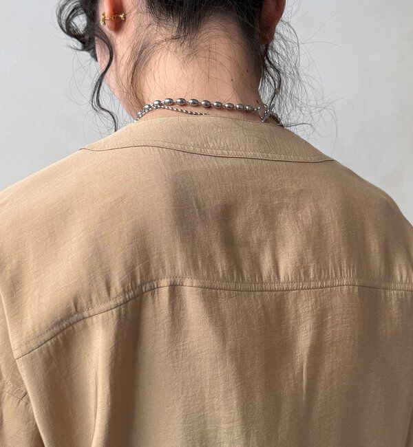  「【WEB限定】ノーカラーブルゾンライクシャツ」|シャツ・ブラウス|