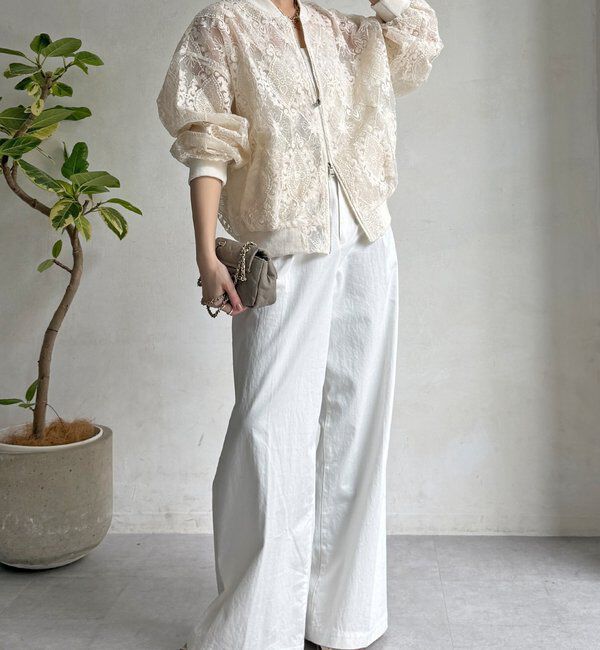  「【WEB限定】チュールレースブルゾン」|ブルゾン・スタジャン|