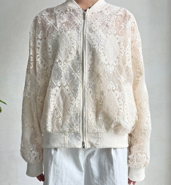  「【WEB限定】チュールレースブルゾン」|ブルゾン・スタジャン|