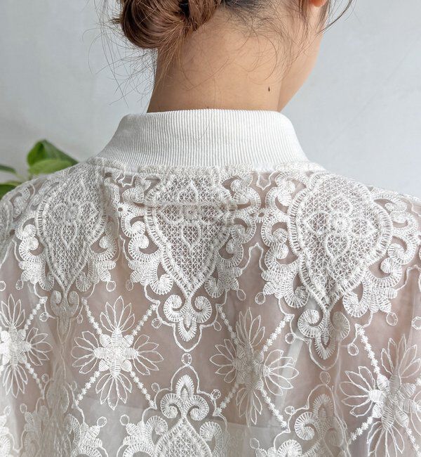  「【WEB限定】チュールレースブルゾン」|ブルゾン・スタジャン|