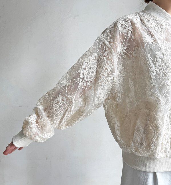  「【WEB限定】チュールレースブルゾン」|ブルゾン・スタジャン|