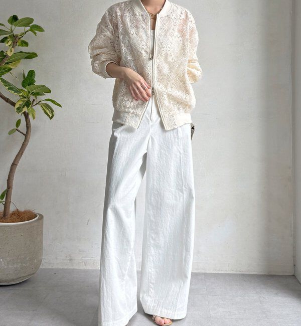  「【WEB限定】チュールレースブルゾン」|ブルゾン・スタジャン|