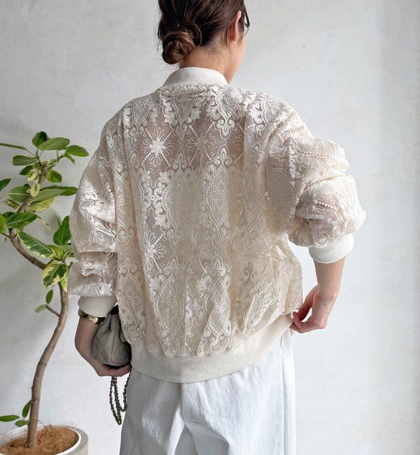  「【WEB限定】チュールレースブルゾン」|ブルゾン・スタジャン|