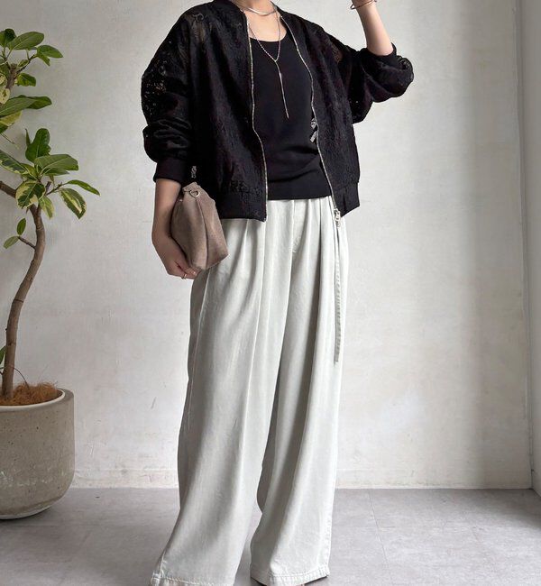  「【WEB限定】チュールレースブルゾン」|ブルゾン・スタジャン|