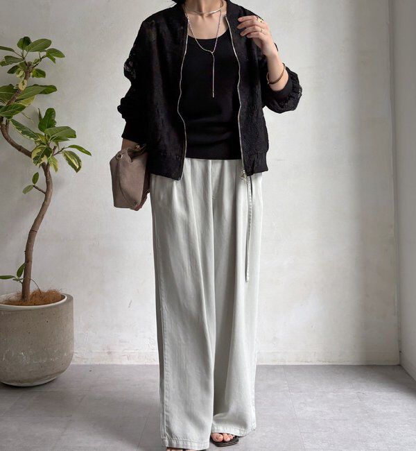  「【WEB限定】チュールレースブルゾン」|ブルゾン・スタジャン|