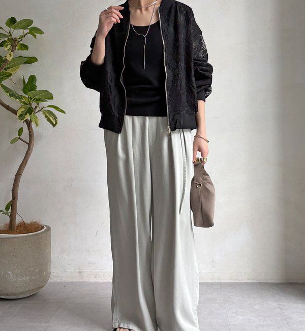  「【WEB限定】チュールレースブルゾン」|ブルゾン・スタジャン|