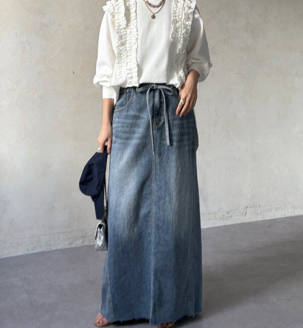  「【WEB/セットアップ可能】ランダムフリルワッフルトップス」|Tシャツ・カットソー|