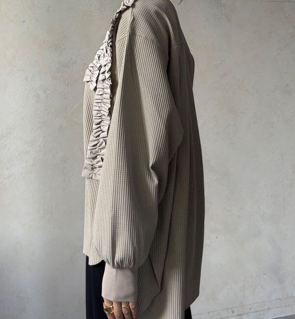  「【WEB/セットアップ可能】ランダムフリルワッフルトップス」|Tシャツ・カットソー|