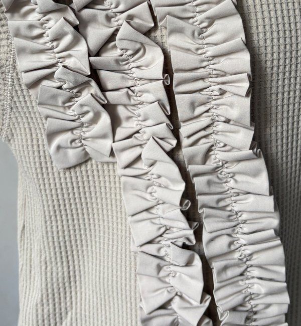  「【WEB/セットアップ可能】ランダムフリルワッフルトップス」|Tシャツ・カットソー|