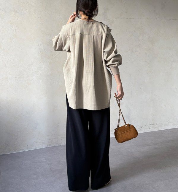  「【WEB/セットアップ可能】ランダムフリルワッフルトップス」|Tシャツ・カットソー|