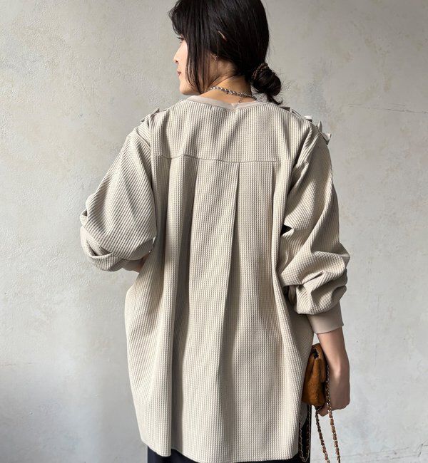  「【WEB/セットアップ可能】ランダムフリルワッフルトップス」|Tシャツ・カットソー|