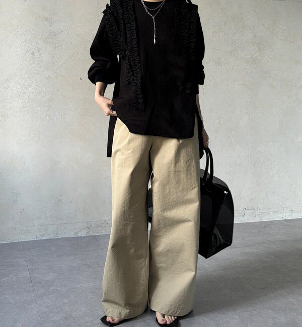  「【WEB/セットアップ可能】ランダムフリルワッフルトップス」|Tシャツ・カットソー|