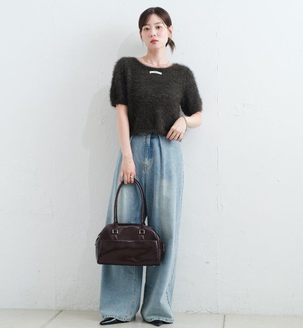  「【新色追加/セットアップ対応/前後2WAY】シャギー半袖カーディガン」|カーディガン|