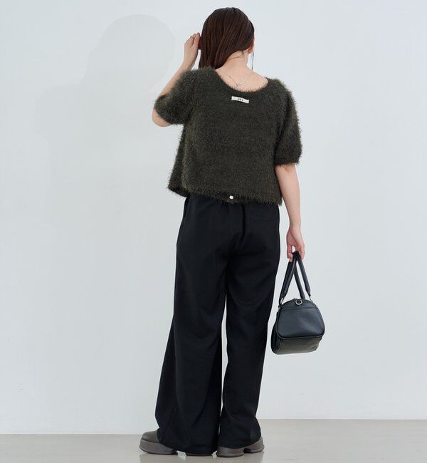  「【新色追加/セットアップ対応/前後2WAY】シャギー半袖カーディガン」|カーディガン|