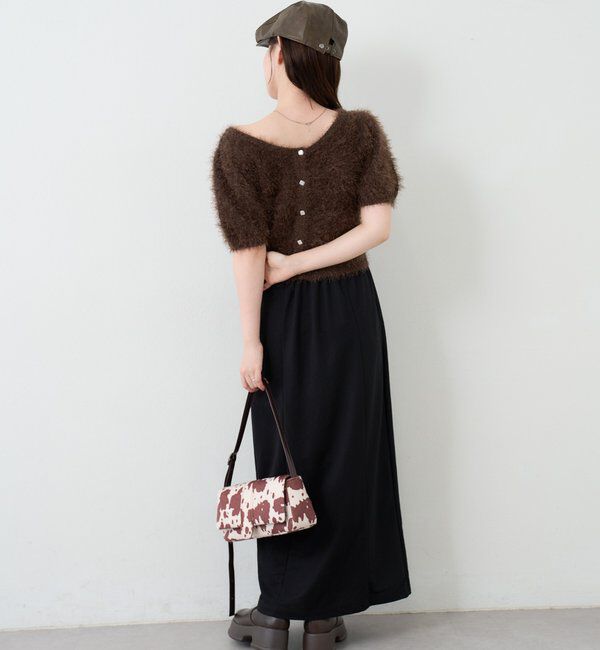  「【新色追加/セットアップ対応/前後2WAY】シャギー半袖カーディガン」|カーディガン|