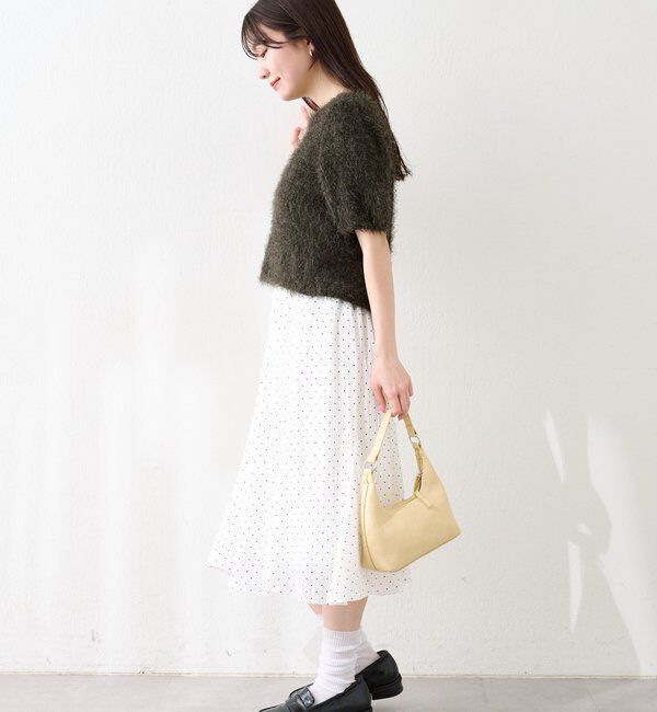  「【新色追加/セットアップ対応/前後2WAY】シャギー半袖カーディガン」|カーディガン|