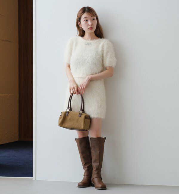  「【新色追加/セットアップ対応/前後2WAY】シャギー半袖カーディガン」|カーディガン|