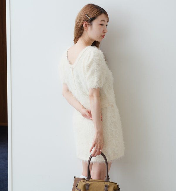  「【新色追加/セットアップ対応/前後2WAY】シャギー半袖カーディガン」|カーディガン|