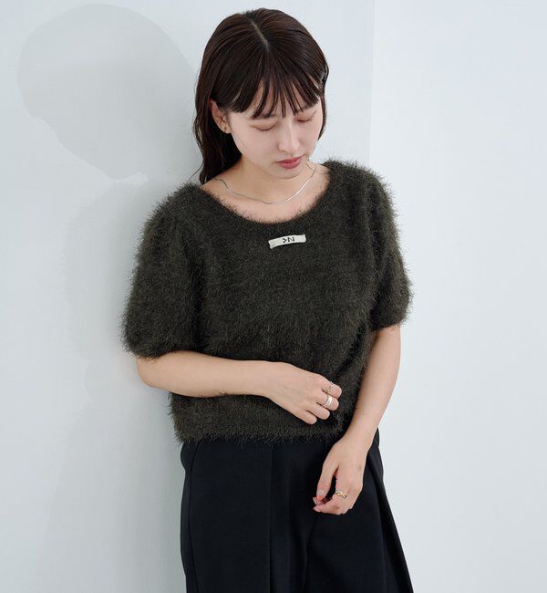 「【新色追加/セットアップ対応/前後2WAY】シャギー半袖カーディガン」|カーディガン|