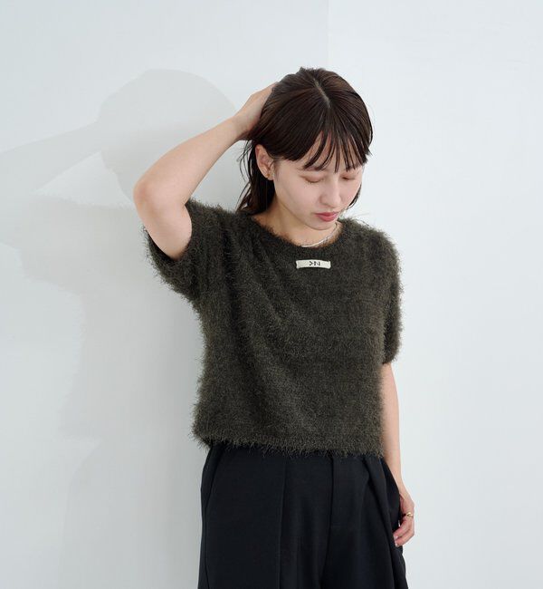  「【新色追加/セットアップ対応/前後2WAY】シャギー半袖カーディガン」|カーディガン|