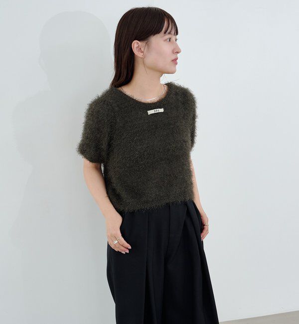  「【新色追加/セットアップ対応/前後2WAY】シャギー半袖カーディガン」|カーディガン|