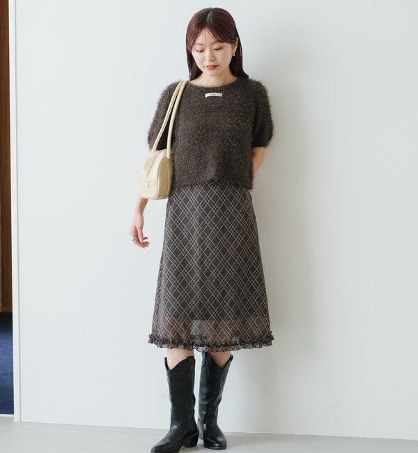  「【新色追加/セットアップ対応/前後2WAY】シャギー半袖カーディガン」|カーディガン|