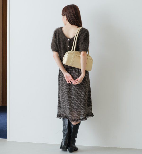  「【新色追加/セットアップ対応/前後2WAY】シャギー半袖カーディガン」|カーディガン|