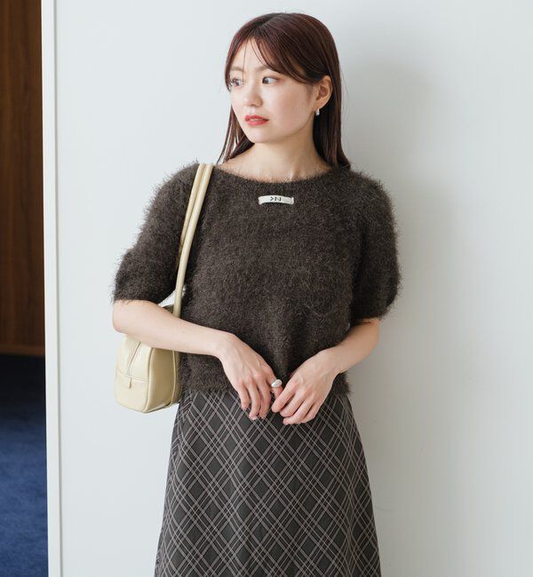  「【新色追加/セットアップ対応/前後2WAY】シャギー半袖カーディガン」|カーディガン|