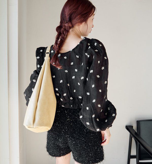 「【4色展開】フラワーステッチブラウス」|シャツ・ブラウス|