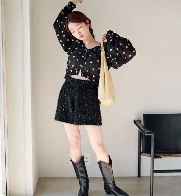  「【4色展開】フラワーステッチブラウス」|シャツ・ブラウス|