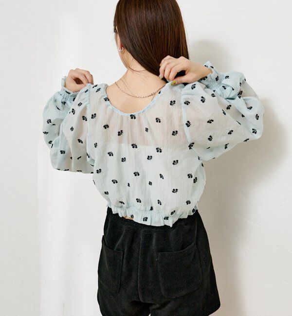 「【4色展開】フラワーステッチブラウス」|シャツ・ブラウス|