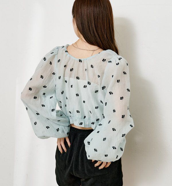  「【4色展開】フラワーステッチブラウス」|シャツ・ブラウス|