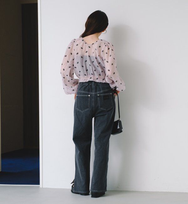  「【4色展開】フラワーステッチブラウス」|シャツ・ブラウス|