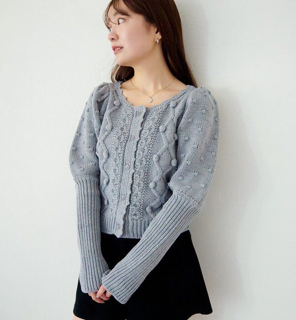  「ポンポンニットカーディガン」|カーディガン|