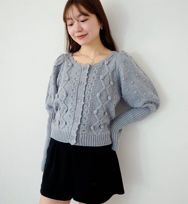  「ポンポンニットカーディガン」|カーディガン|
