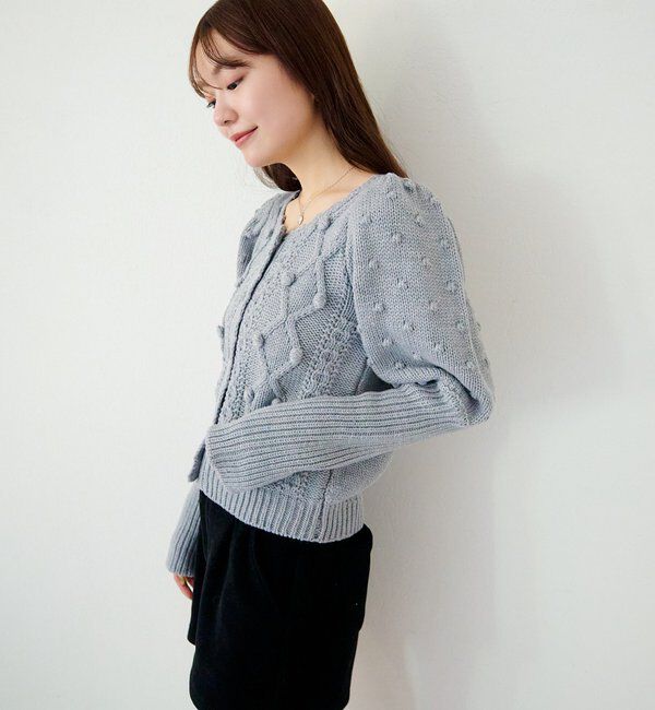  「ポンポンニットカーディガン」|カーディガン|