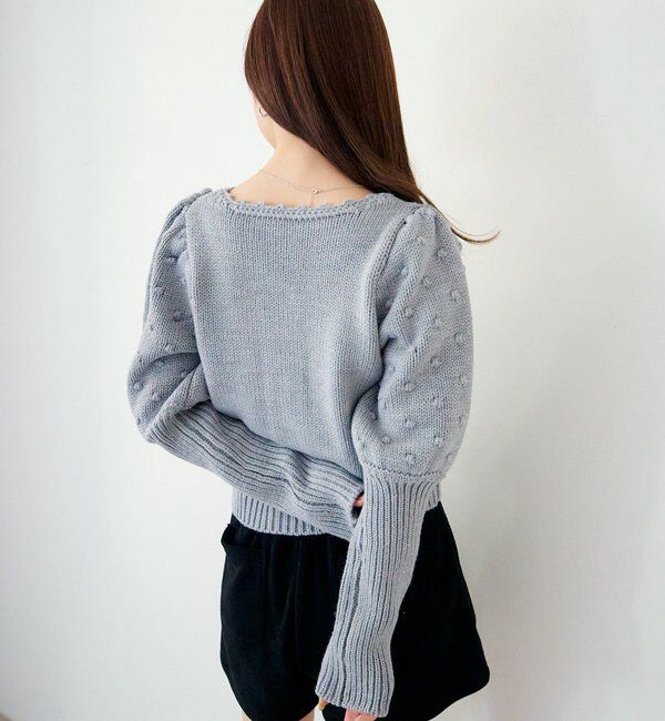  「ポンポンニットカーディガン」|カーディガン|