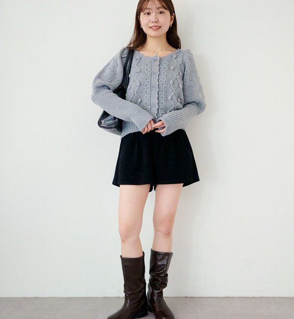  「ポンポンニットカーディガン」|カーディガン|
