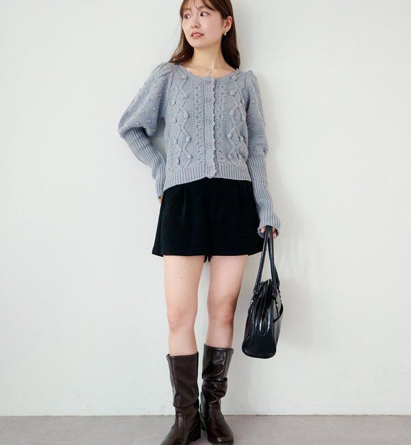  「ポンポンニットカーディガン」|カーディガン|