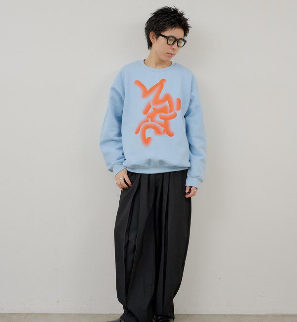  「【WHIMSIC】フローイング ロゴ シルクスクリーン スウェットプルオーバー」|Tシャツ・カットソー|