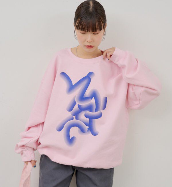  「【WHIMSIC】フローイング ロゴ シルクスクリーン スウェットプルオーバー」|Tシャツ・カットソー|